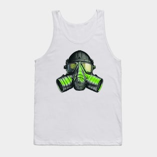 Metallic Gas Mask Helmet Tank Top